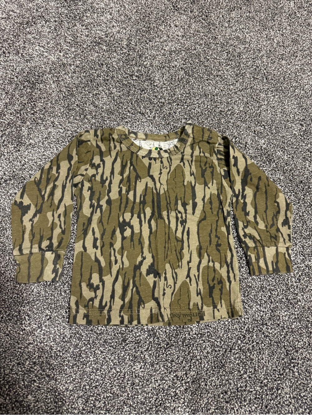 Mossy oak bottomland camo long sleeve 12 month shirt